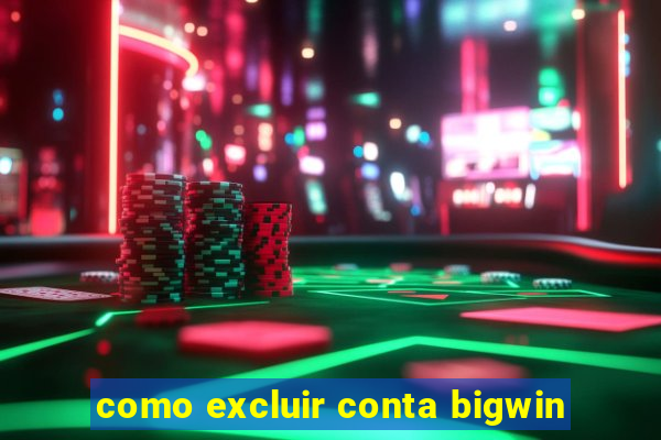 como excluir conta bigwin